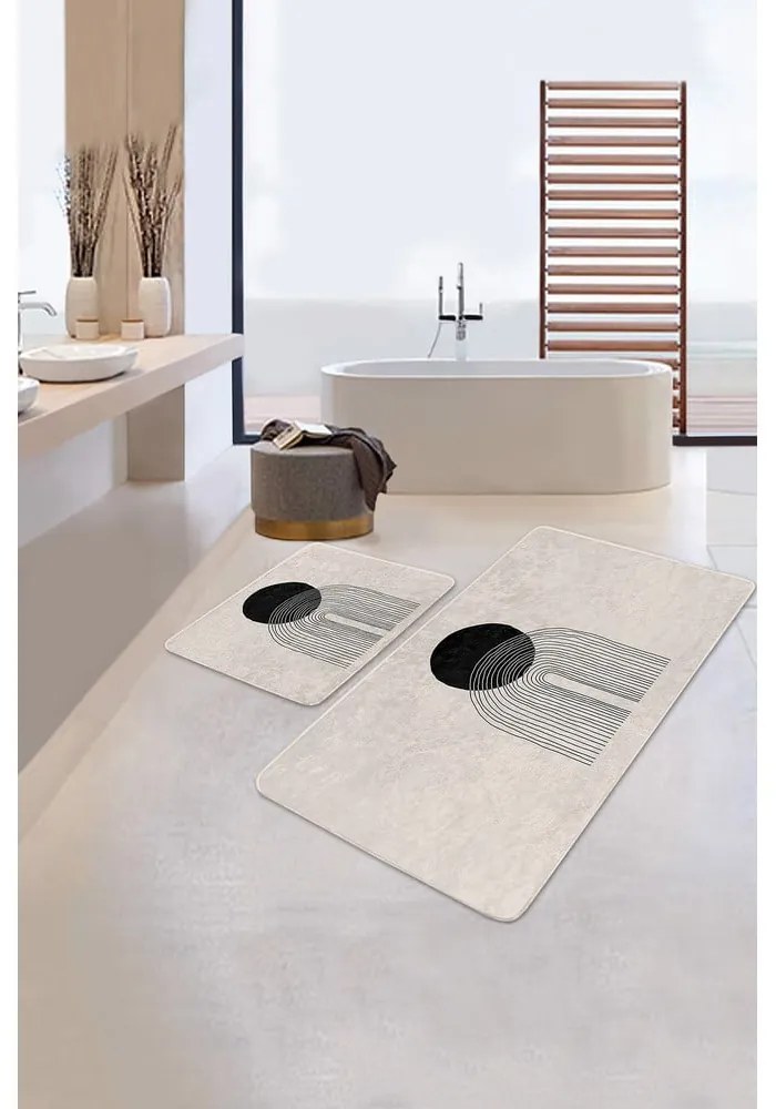 Tappeti da bagno beige in set da 2 100x60 cm - Minimalist Home World