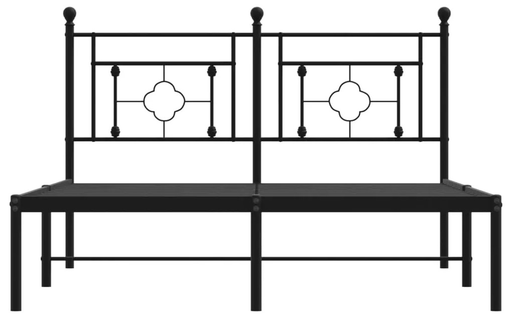 Giroletto con Testiera in Metallo Nero 140x190 cm