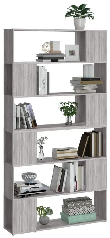 Libreria/divisorio grigio sonoma 100x24x188 cm