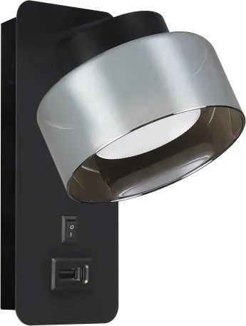 Brilagi - Lampada da parete con porta USB AURA LUX 1xGX53/30W/230V nero/fumé