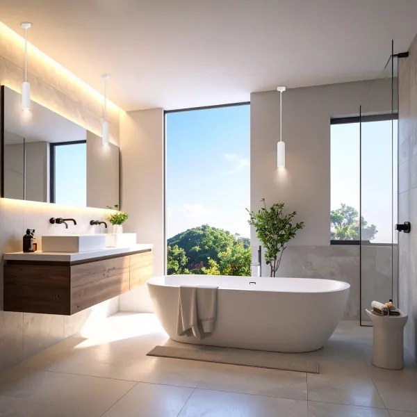 Brilagi - Lampadario da bagno su filo SELE AQUA 1xGU10/30W/230V IP44 bianco