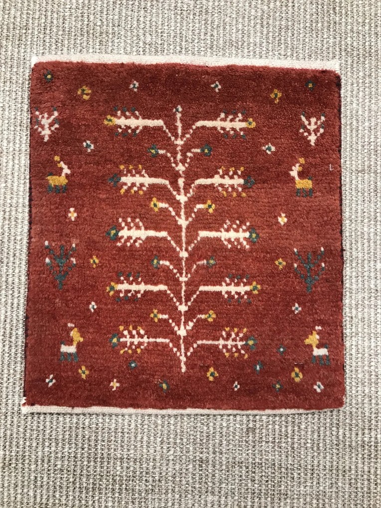 Gabbeh Tappeto persiano 40 x 40 Rosso (Iran) Annodato A Mano