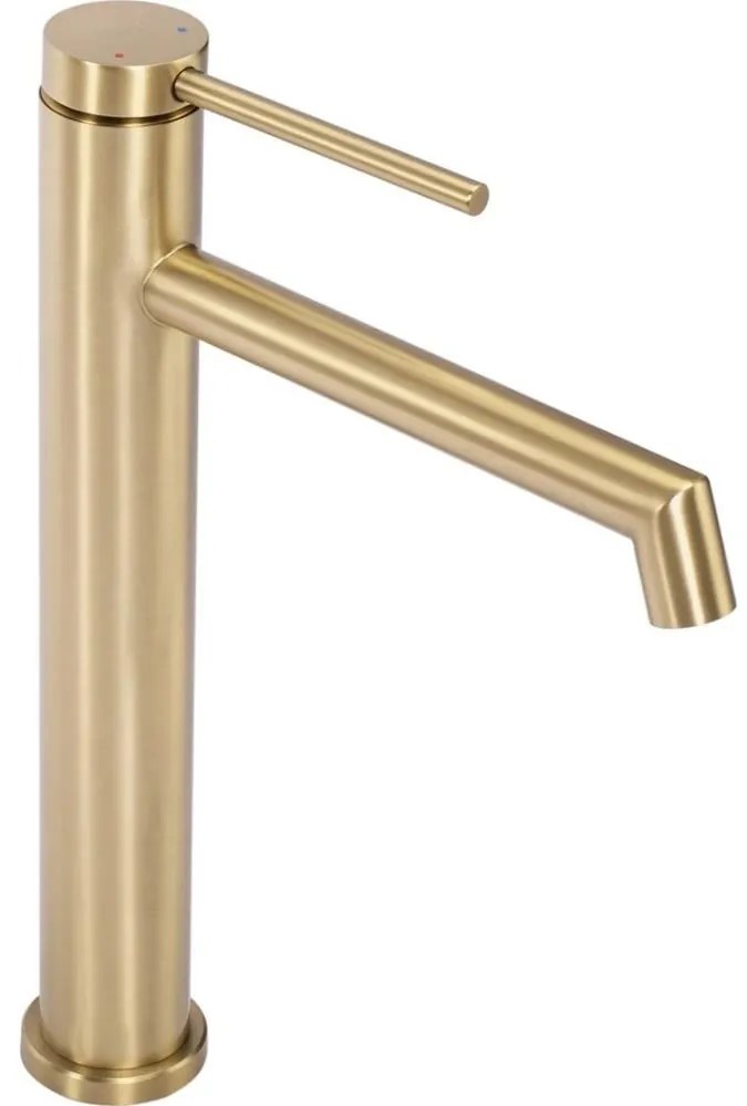 REA-B5319 - Miscelatore per lavabo FOSS 29,5 cm oro spazzolato