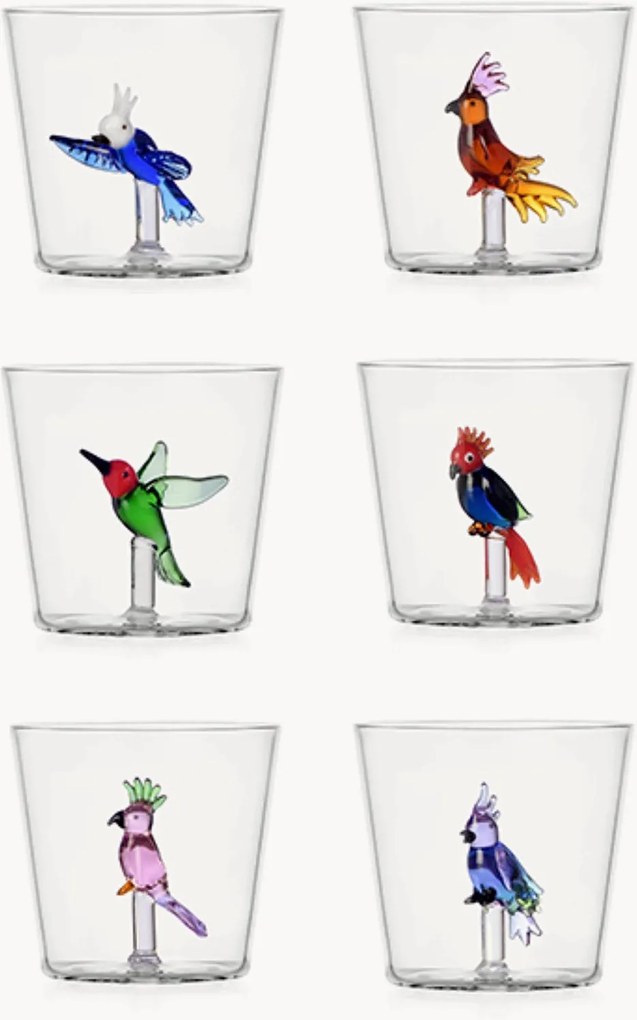 Set di 6 bicchieri fatti a mano in vetro borosilicato Talking Trees