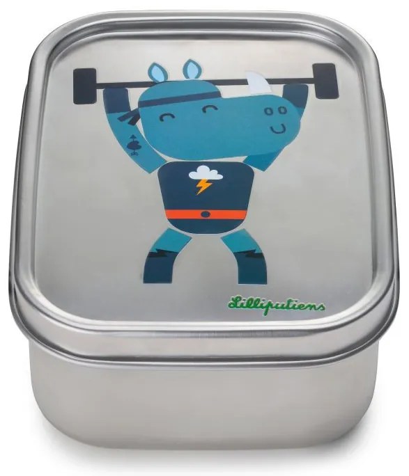 Lilliputiens - Scatola merenda in acciaio inox - Rinoceronte Marius