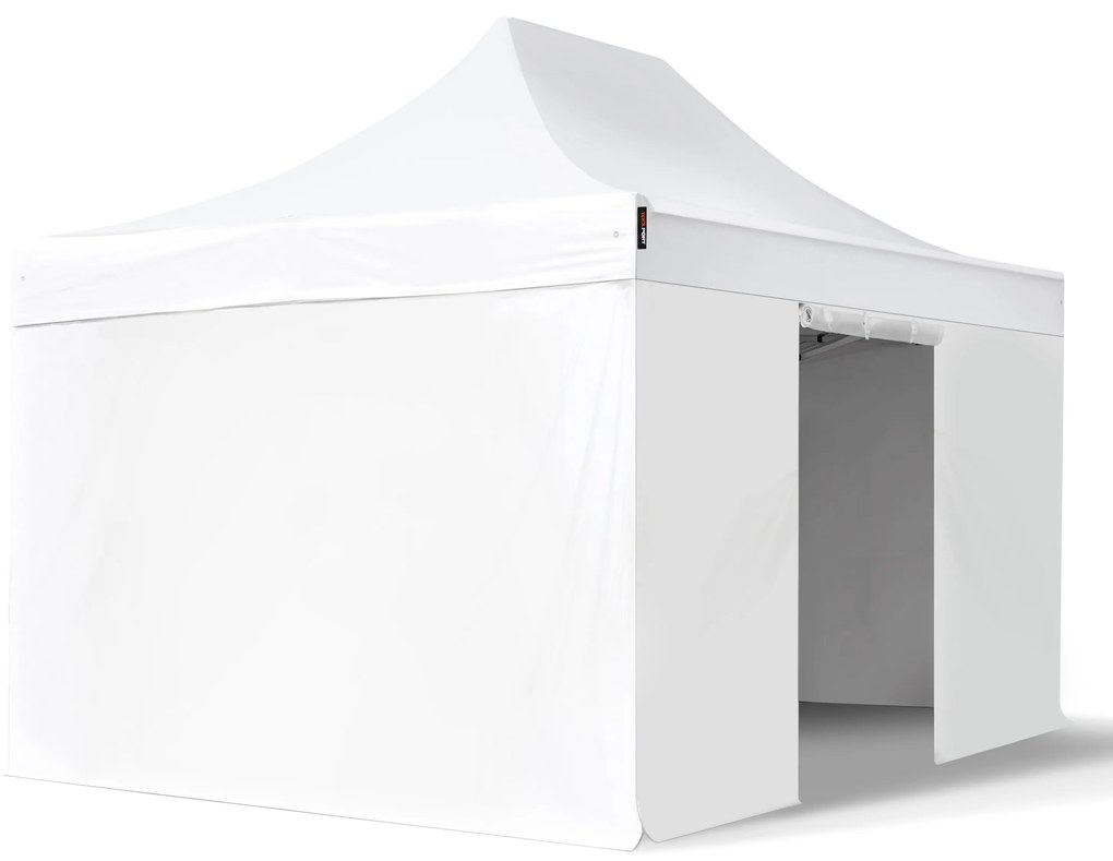 TOOLPORT 3x4,5m gazebo pieghevole con laterali, PREMIUM acciaio, bianco - (600061)