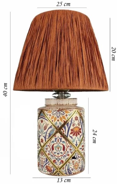 Lampada da tavolo RAMZES 1xE27/40W/230V, paralume in rafia