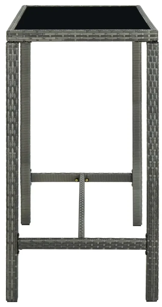 Set da bar da giardino 5 pz con cuscini in polyrattan grigio
