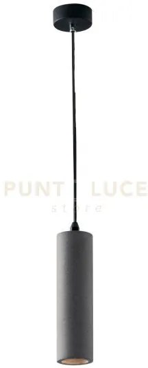 Lampadario a sospensione kruk tonda grigia 1 luce attacco gu10 7x13...