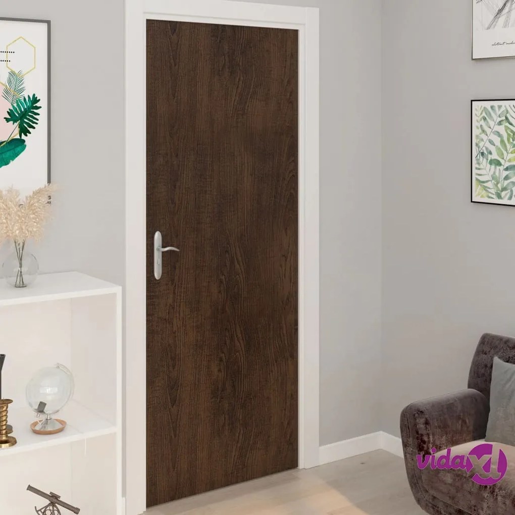 vidaXL Pellicole Autoadesive per Porte 2 pz Rovere Moro 210x90 cm PVC