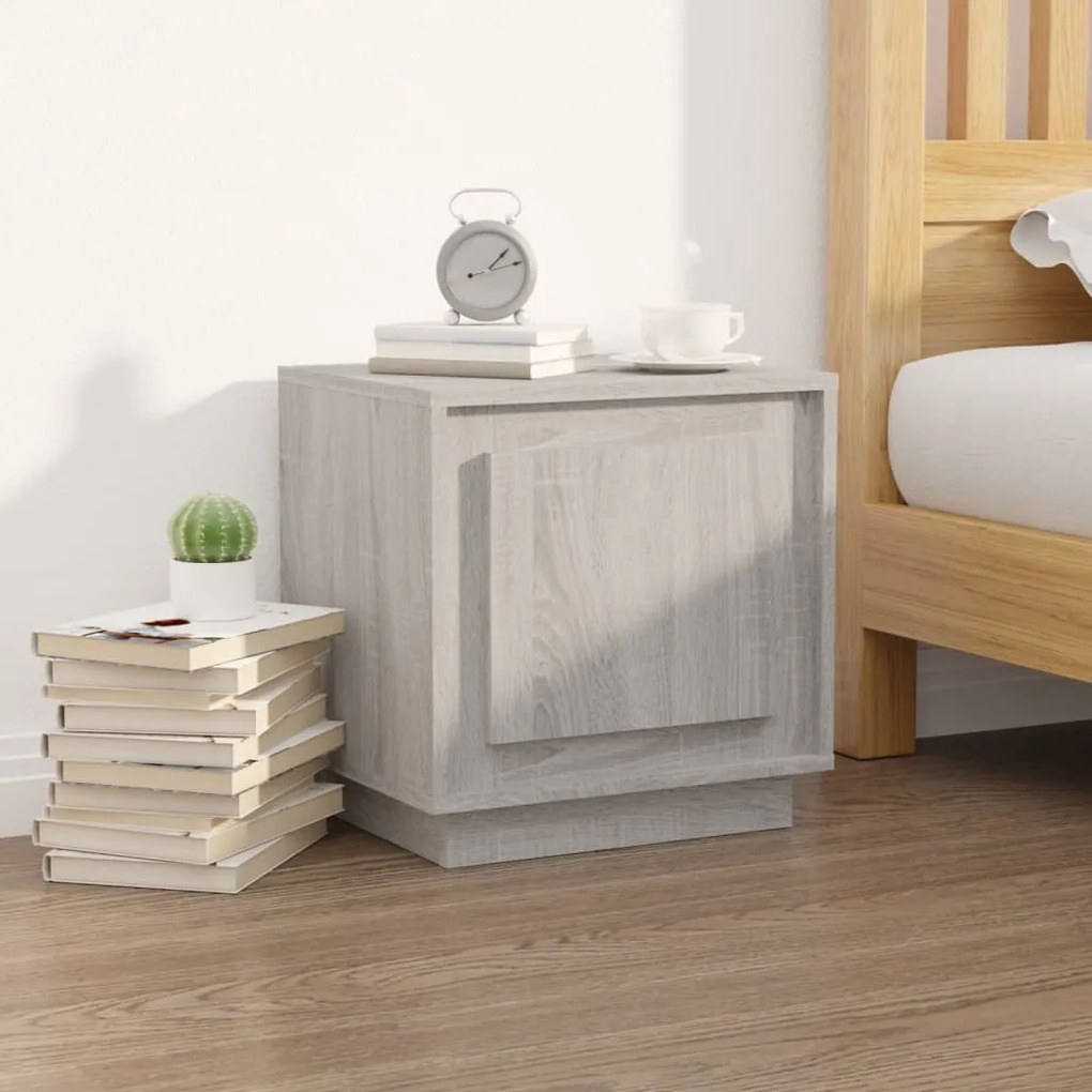 Comodini 2 pz Grigio Sonoma 44x35x45 cm in Legno Multistrato