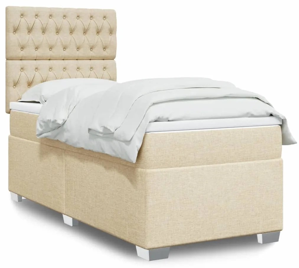 Giroletto A Molle Con Materasso Crema 100x200 Cm İn Tessuto /