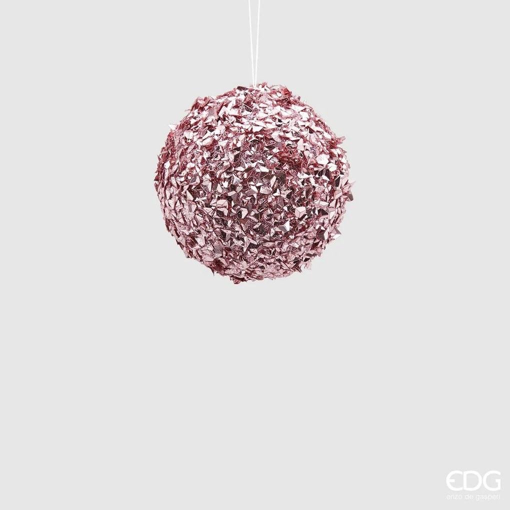 EDG palla di natale in vetro decorata Supergems d 8 rosa