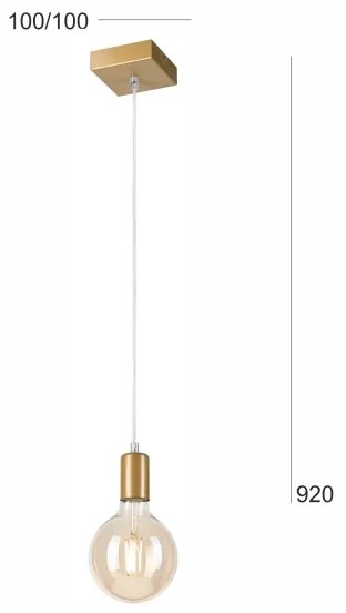 Lampadario a sospensione con filo ASTRID 1xE27/60W/230V oro