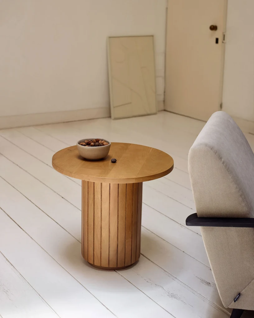 Kave Home - Tavolino rotondo Licia in legno massello di mango Ø 60 cm