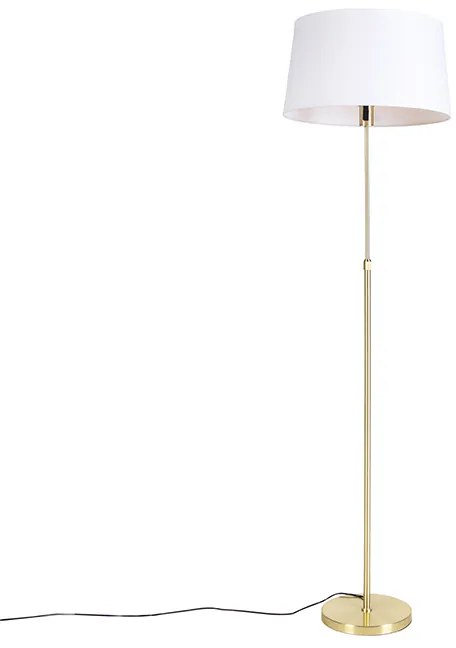 Lampada da terra intelligente oro con paralume in lino bianco 45 cm incl. Wifi A60 - Parte