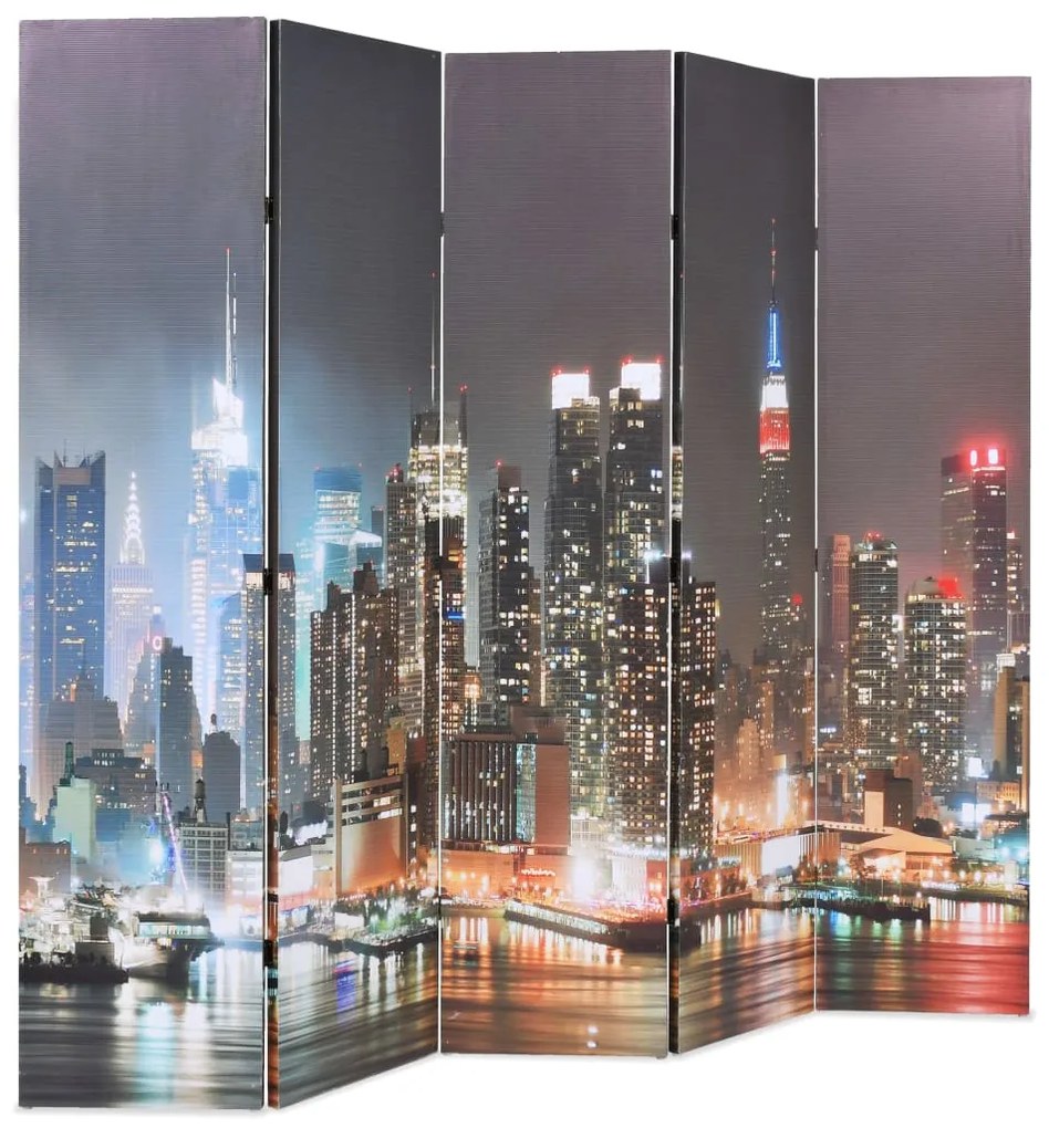 Paravento pieghevole 200x170 cm stampa new york di notte