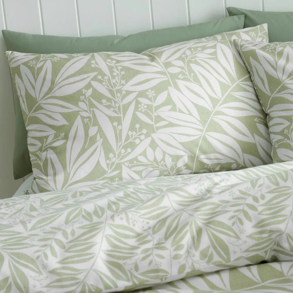 Biancheria da letto verde per letto matrimoniale 200x200 cm Sorrel Leaves – Catherine Lansfield