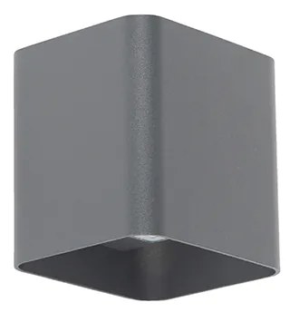 Applique moderna grigio scuro incl. LED IP54 quadrata - Evi