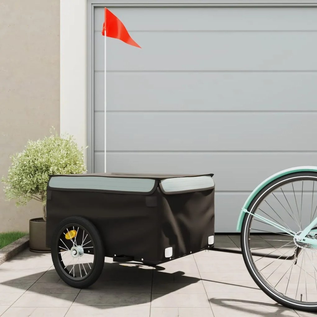 Rimorchio Da Bici Nero E Grigio 45 Kg İn Ferro /