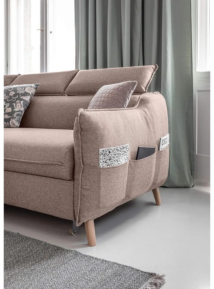 Divano letto angolare beige (angolo sinistro) Sweet Harmony - Miuform