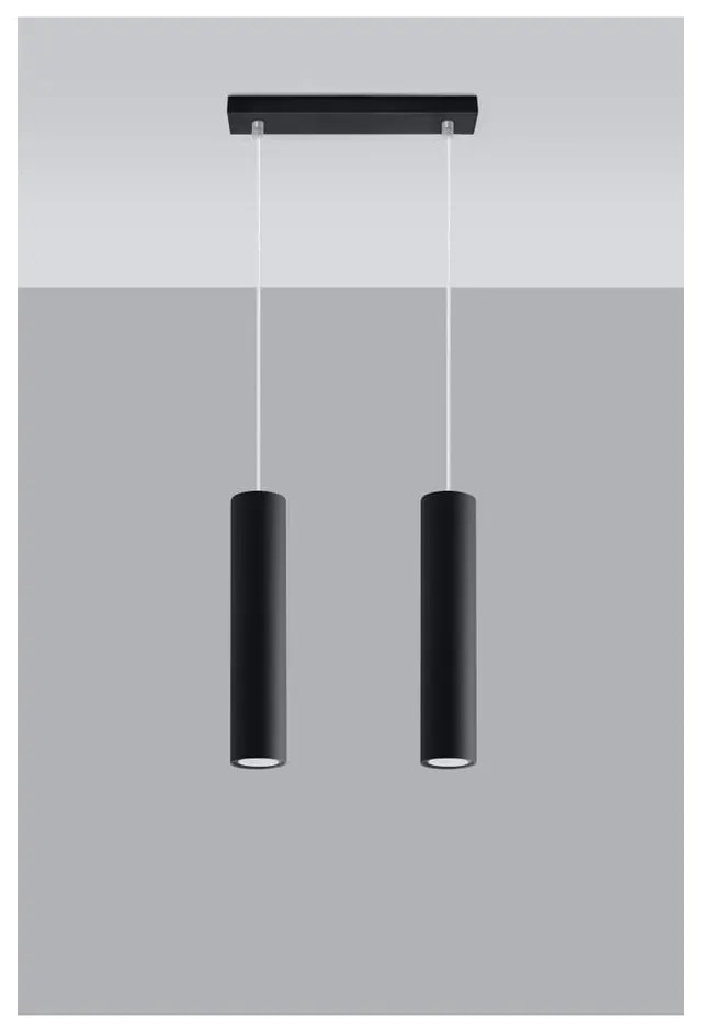 Lampadario nero in metallo Castro – Sollux