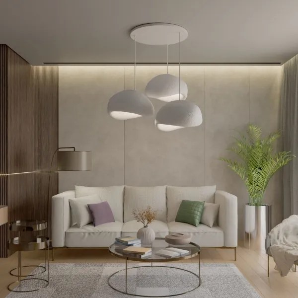 Brilagi - Lampadario a sospensione con cavo WABI SABI 3xE27/40W/230V Ø 60 cm bianco