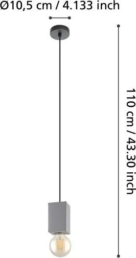 Eglo 43597 - Lampadario a sospensione PRESTWICK con cavo 1xE27/40W/230V