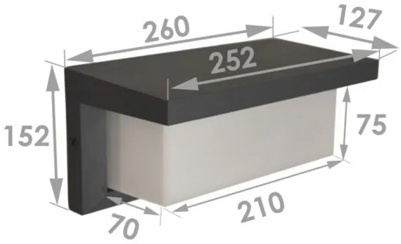 Applique da esterno NEELY LED/12W/230V IP54 nera