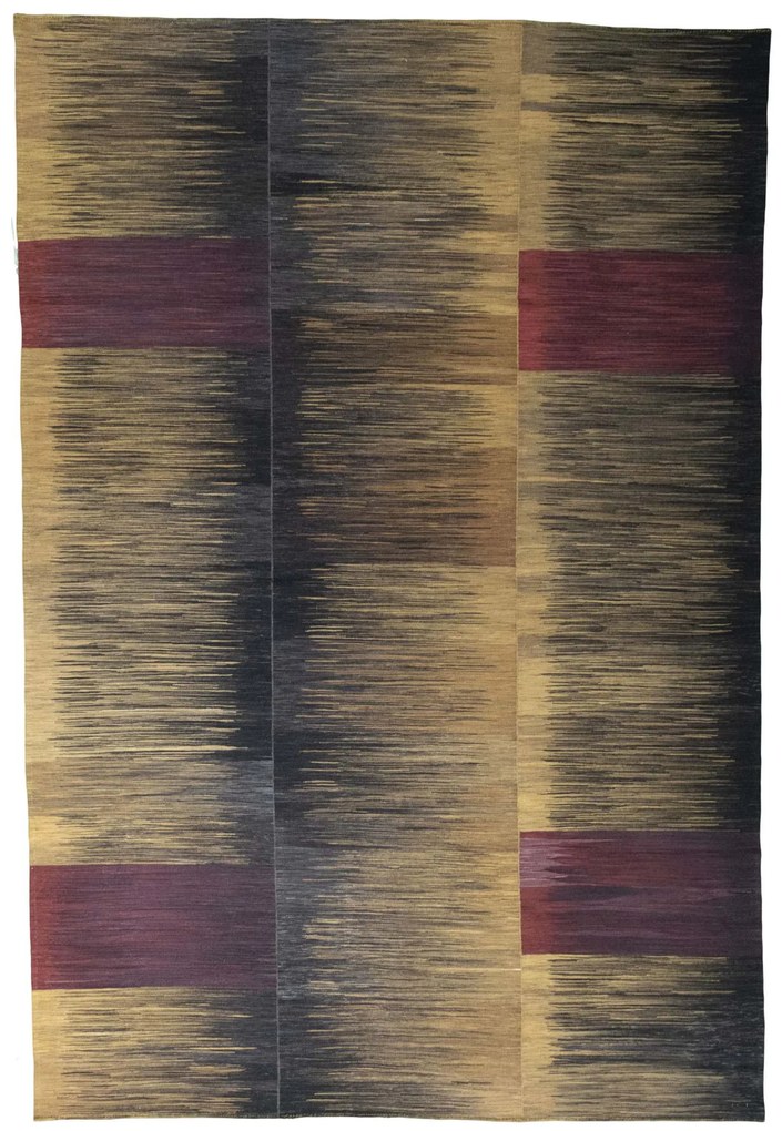 Kilim Tappeto persiano 380 x 260 Nero (Iran) Tessuto A Mano