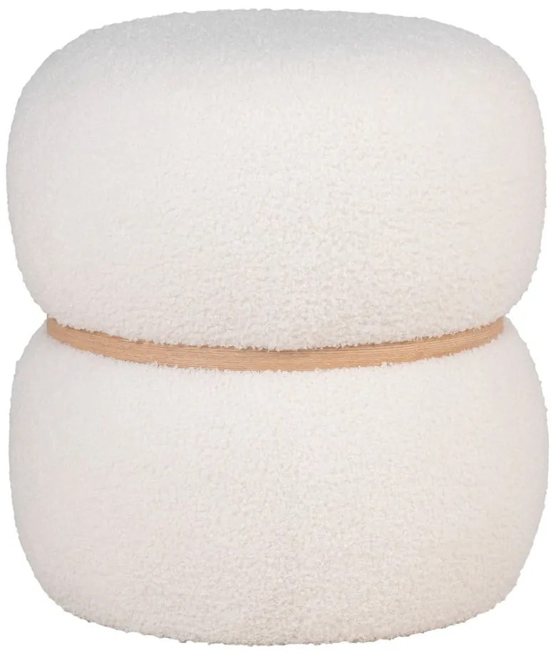 Sgabello in tessuto bouclé bianco Milford - House Nordic