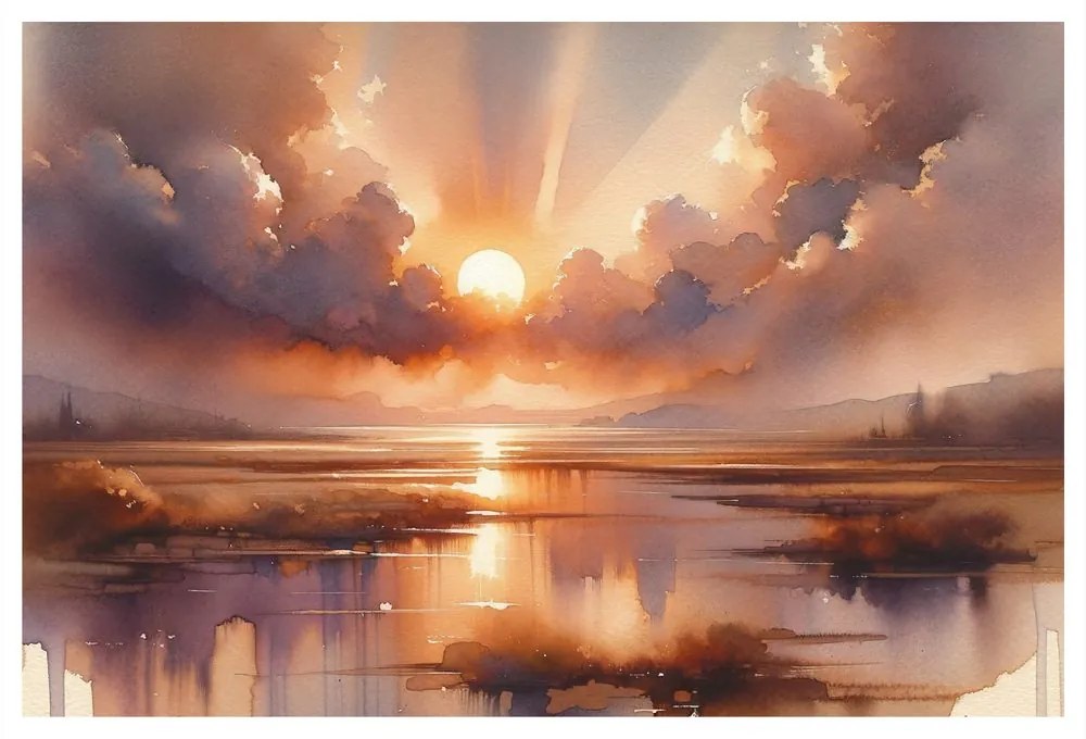 Quadro su tela – Tramonto sul paesaggio