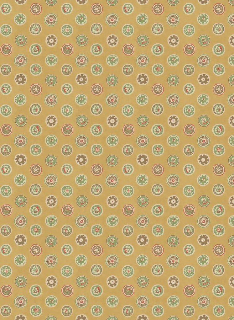 GP & J Baker Carta da parati Court Buttons - Ochre