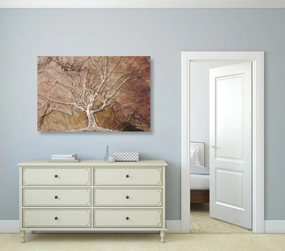 Quadro su tela – Corona dell'albero con tocco astratto