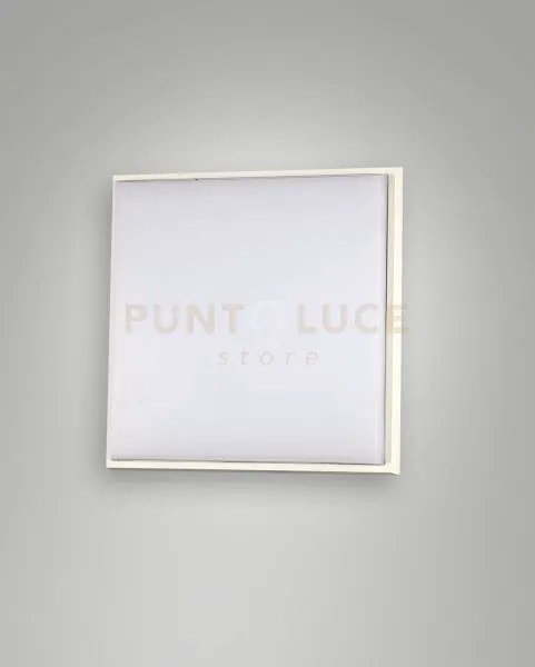 Desdy plafoniera led bianca l.18x18cm 10w 3000k 1050lm in alluminio...