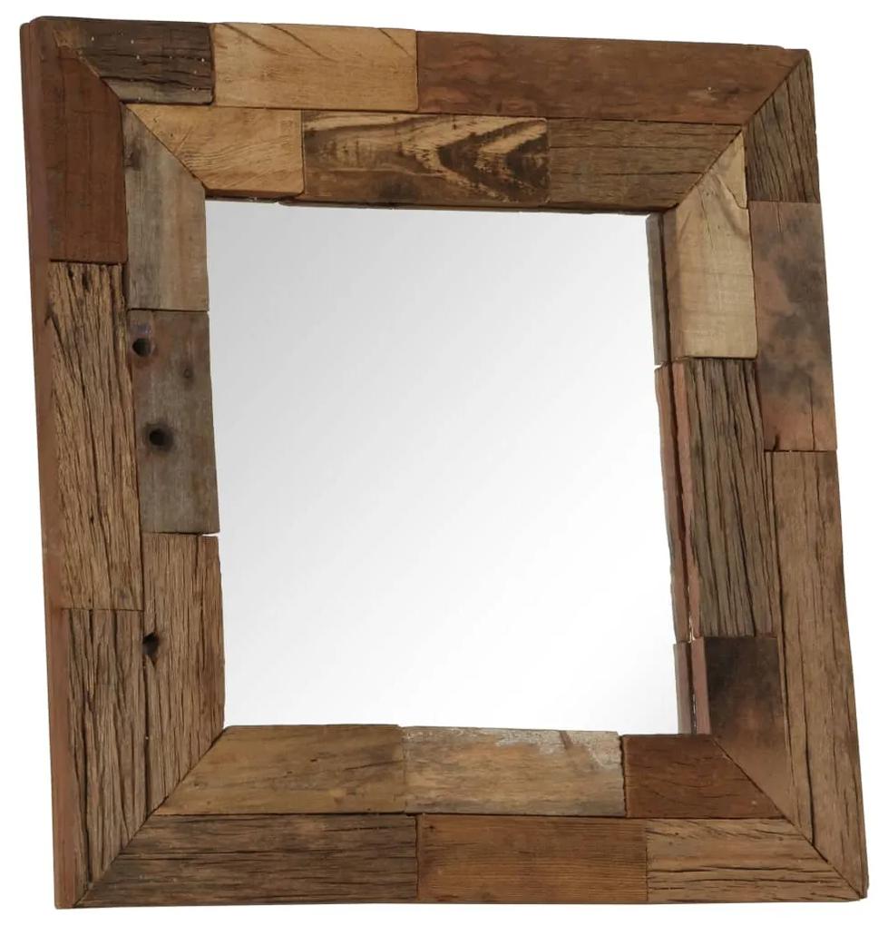 Specchio in Legno Massello di Recupero 50x50 cm