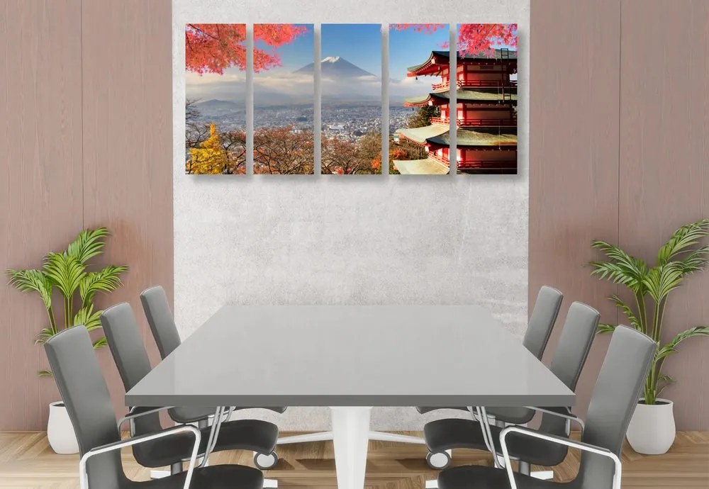 Quadri 5 pezzi – Autunno in Giappone