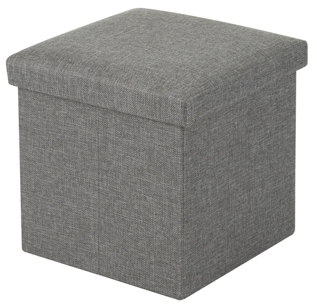 Pouf contenitore quadrato 30x30x30 cm grigio scuro