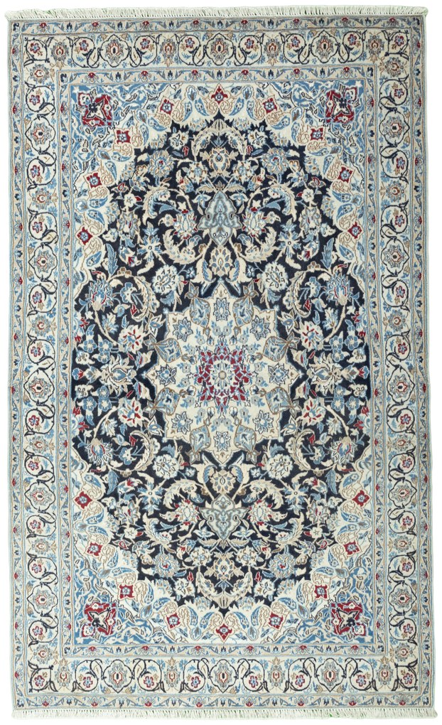 Nain Tappeto persiano 130 x 210 Blu (Iran) Annodato A Mano