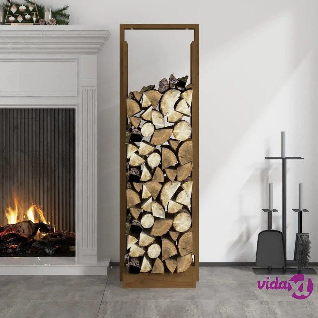 vidaXL Portalegna Miele 33,5x30x110 cm in Legno Massello di Pino