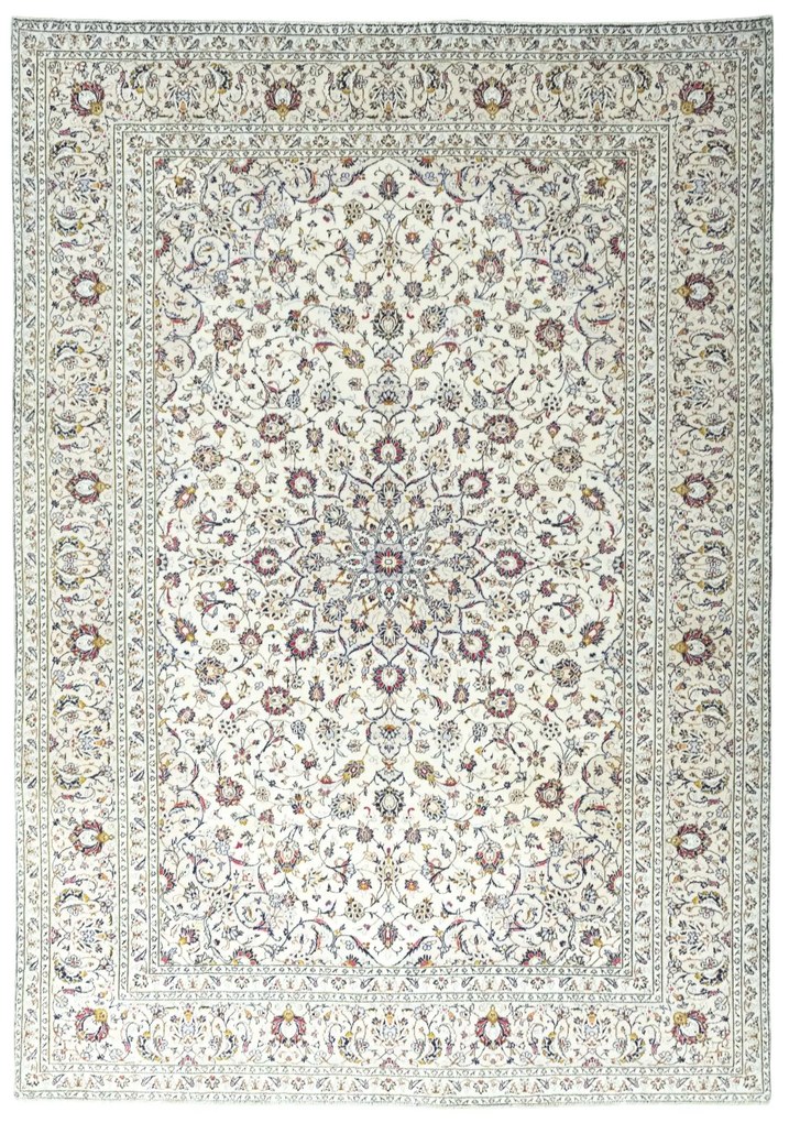 Kashan Tappeto 350 x 240 Beige (Iran) Annodato A Mano