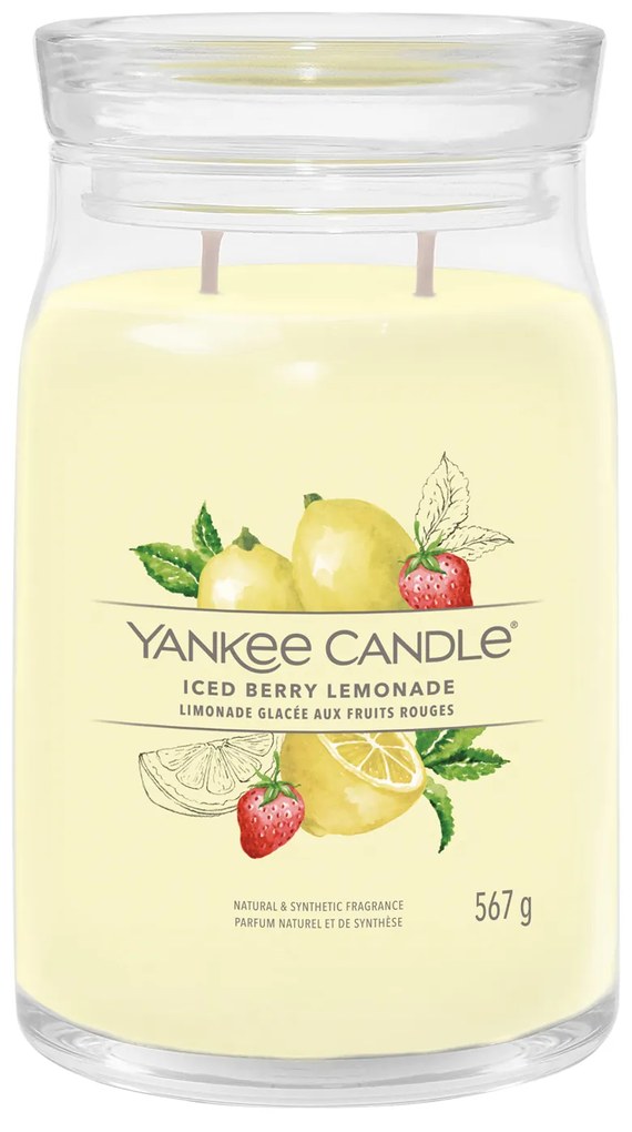 Iced Berry Lemonade, candela in giara grande Yankee Candle