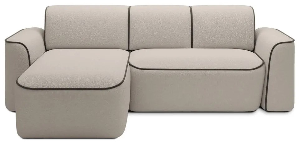 Divano angolare beige (con penisola a sinistra/con chaise lounge) e rivestimento in bouclé Ume – ELTAP