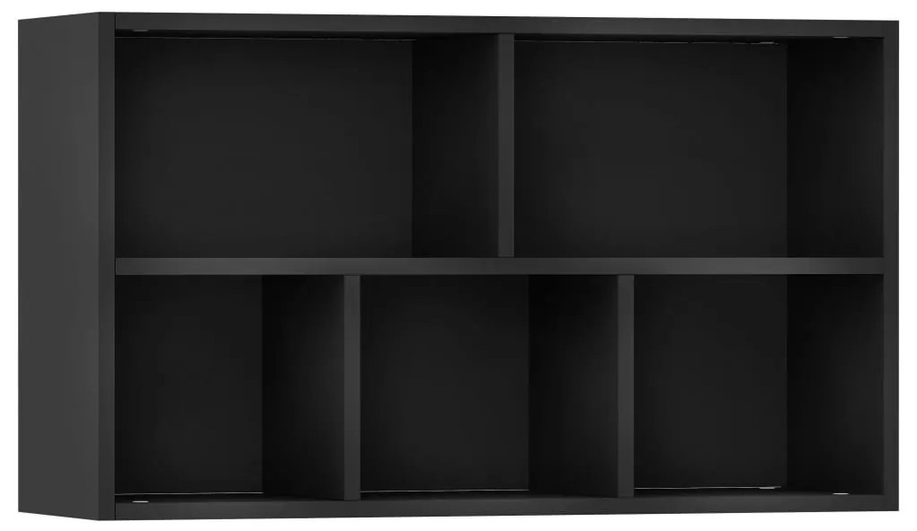 Libreria/Credenza Nera 50x25x80 cm in Legno Multistrato