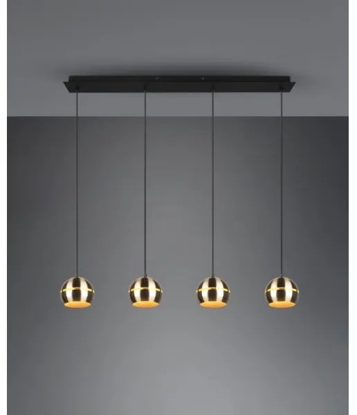 Trio - Lampadario a sospensione con filo FLETCHER 4xE14/40W/230V ottone