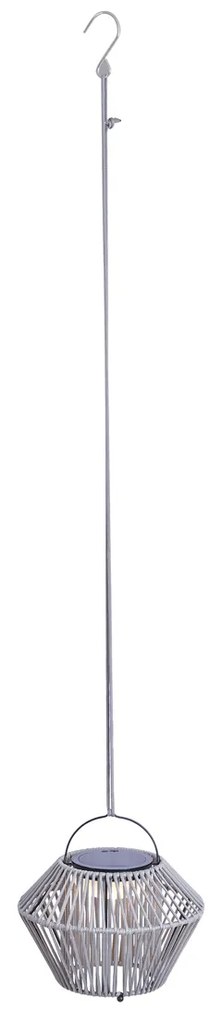 Lampada da tavolo bohémien grigia con LED dimmerabile a 3 livelli IP54 ricaricabile a energia solare - Duco