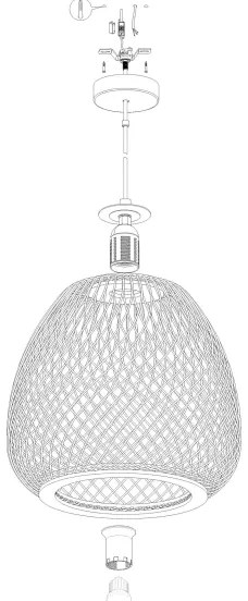 Eglo 43265 - Lampadario a sospensione con filo DEMBLEBY 1 1xE27/40W/230V