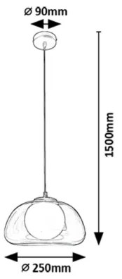 Rabalux 72275 - Lampadario a sospensione con filo ELOWEN 1xG9/5W/230V fumé