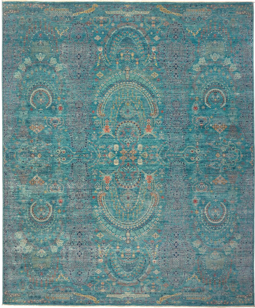 Samarkand Tappeto orientale 300 x 250 Turchese (Pakistan) Annodato A Mano