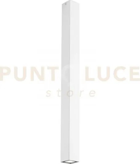 Plafoniera fluke quadrata bianca 1 luce attacco gu10 6x6x75cm